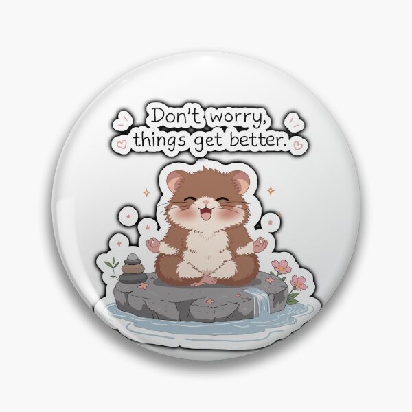 Item preview, Don’t Worry Things Get Better Hamster Sticker -Cute Motivational Kawaii Art designed and sold by pn_terest.