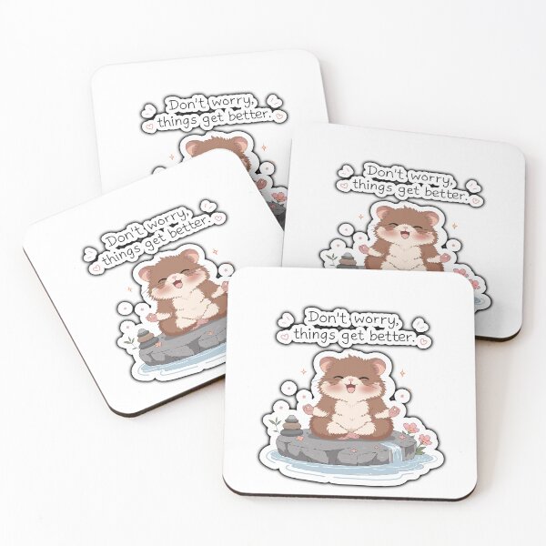 Item preview, Don’t Worry Things Get Better Hamster Sticker -Cute Motivational Kawaii Art designed and sold by pn_terest.