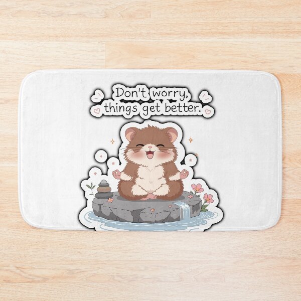 Item preview, Don’t Worry Things Get Better Hamster Sticker -Cute Motivational Kawaii Art designed and sold by pn_terest.