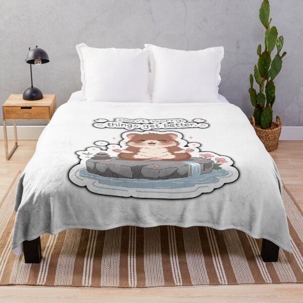 Item preview, Don’t Worry Things Get Better Hamster Sticker -Cute Motivational Kawaii Art designed and sold by pn_terest.