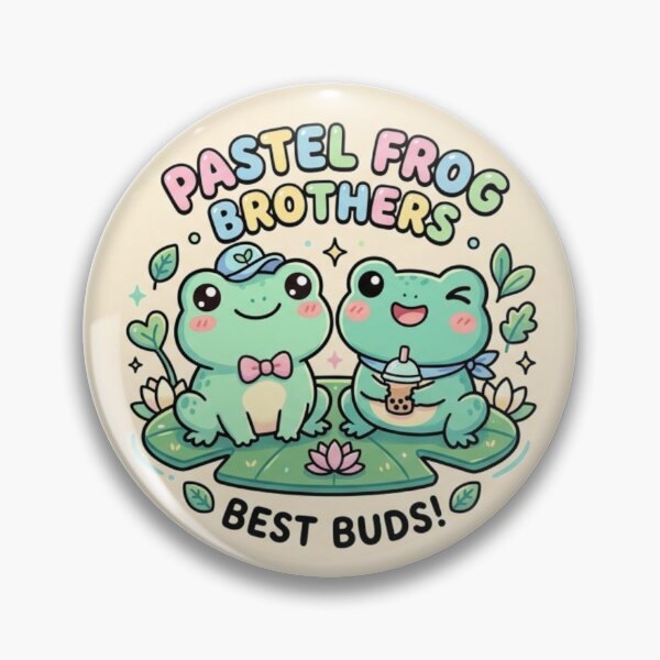 Item preview, Pastel Frog Brothers – Cute Cartoon Frog Friendship Adventure Design  designed and sold by ArtsyExplorer.