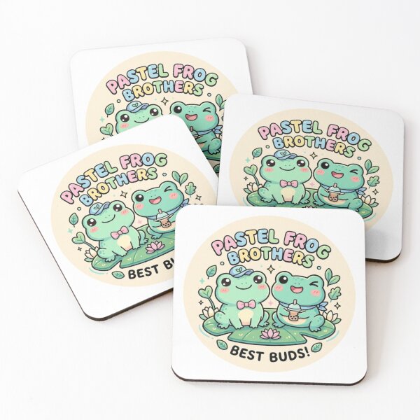 Item preview, Pastel Frog Brothers – Cute Cartoon Frog Friendship Adventure Design  designed and sold by ArtsyExplorer.