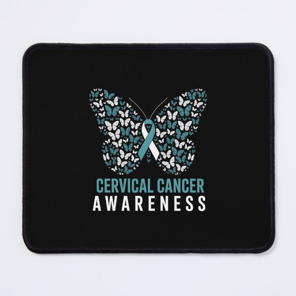 Item preview, Butterfly Cervical Cancer Awareness Month White Teal Ribbon designed and sold by TrinaEspinoza.