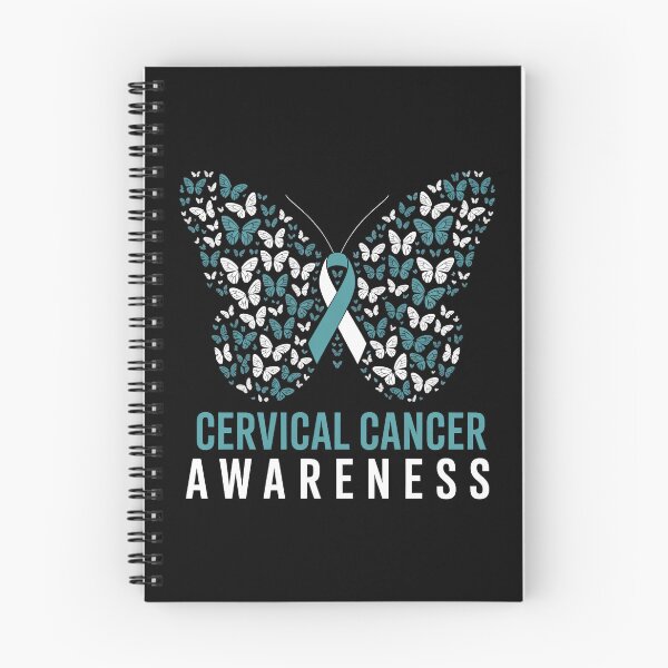 Item preview, Butterfly Cervical Cancer Awareness Month White Teal Ribbon designed and sold by TrinaEspinoza.