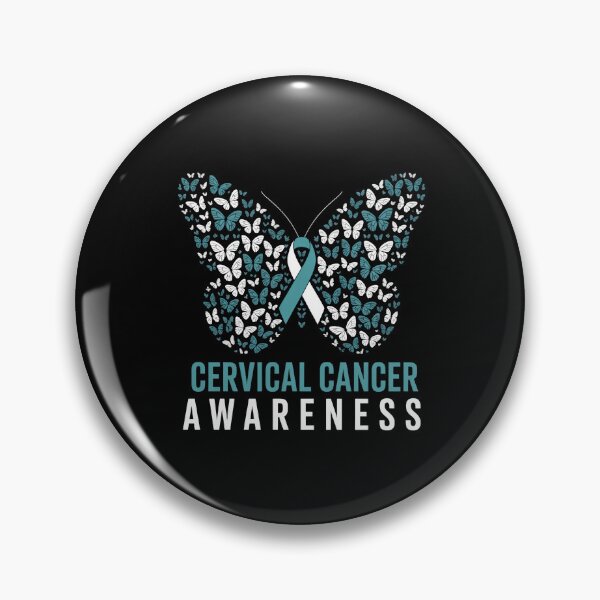 Item preview, Butterfly Cervical Cancer Awareness Month White Teal Ribbon designed and sold by TrinaEspinoza.