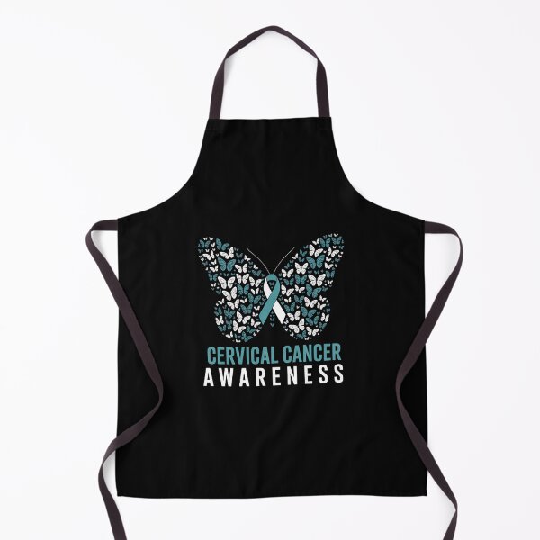Item preview, Butterfly Cervical Cancer Awareness Month White Teal Ribbon designed and sold by TrinaEspinoza.