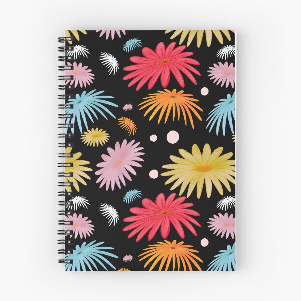 Item preview, Colorful Retro Daisy Floral Pattern on Black Cute Groovy Flower Print designed and sold by HopeAndHustle.