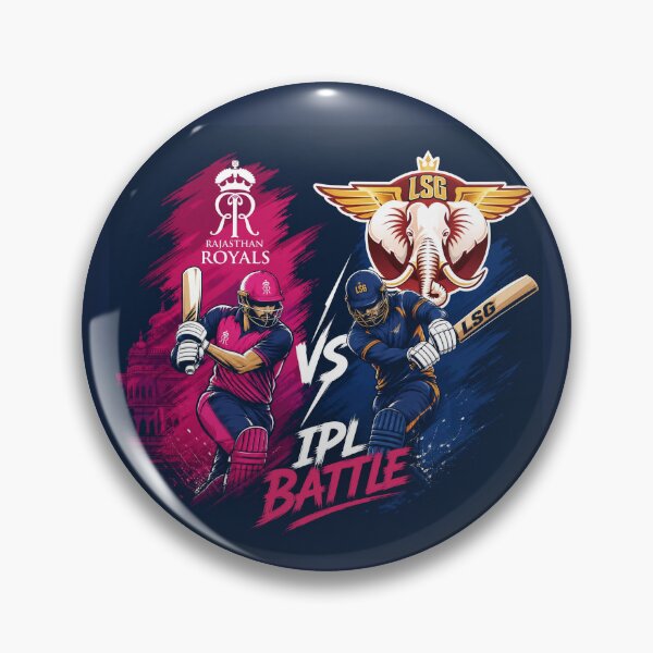 Item preview, Rajasthan Royals vs Lucknow Super Giants – IPL Battle Tee designed and sold by Crick-Art.