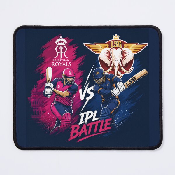 Item preview, Rajasthan Royals vs Lucknow Super Giants – IPL Battle Tee designed and sold by Crick-Art.