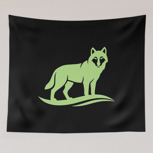 Item preview, Minimalist Wolf Green Silhouette Nature Sticker designed and sold by EimSol.