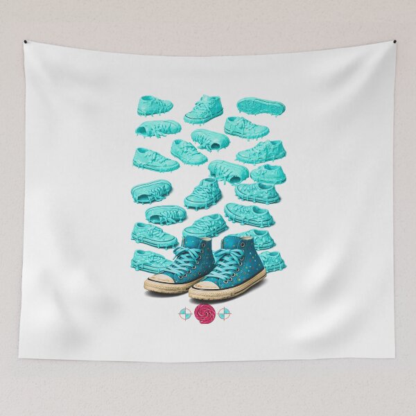 Item preview,  Sneakers in turquoise paint designed and sold by m-yoga-store.