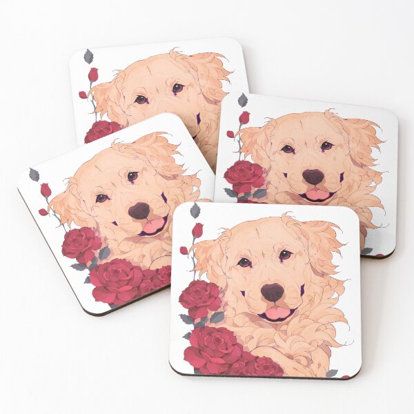 Item preview, Golden retriever with red roses designed and sold by Giulialibard.
