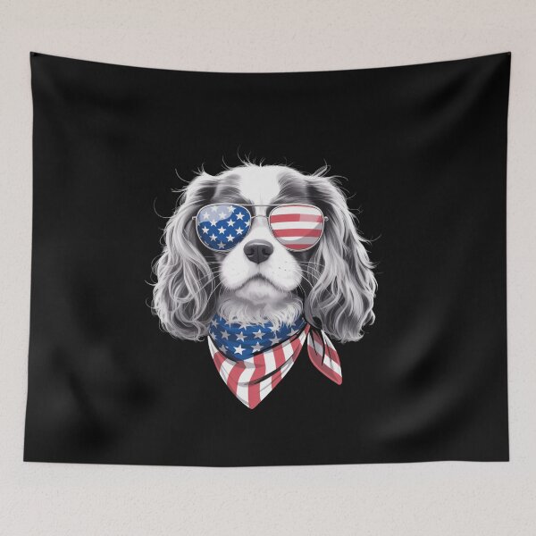 Item preview, 4th of July with Cavalier King Charles Spaniel Dog designed and sold by TyraYoung.