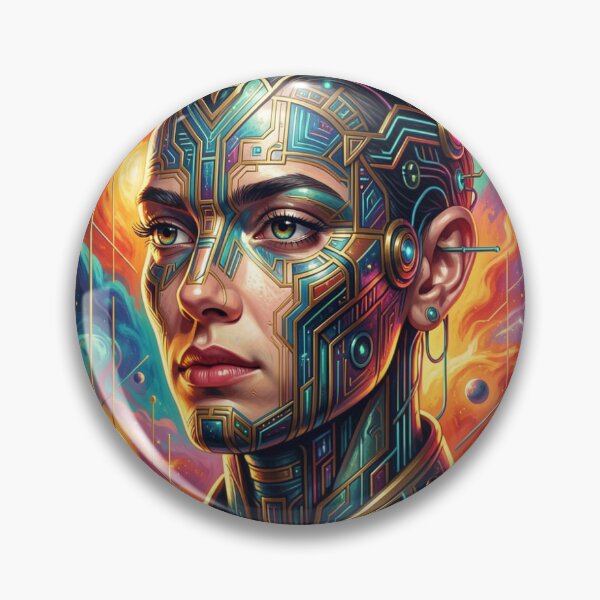 Item preview, Cosmic Cyber Portrait – a fusion of man, technology and universe in a futuristic aesthetic. designed and sold by FotoworldEdel.
