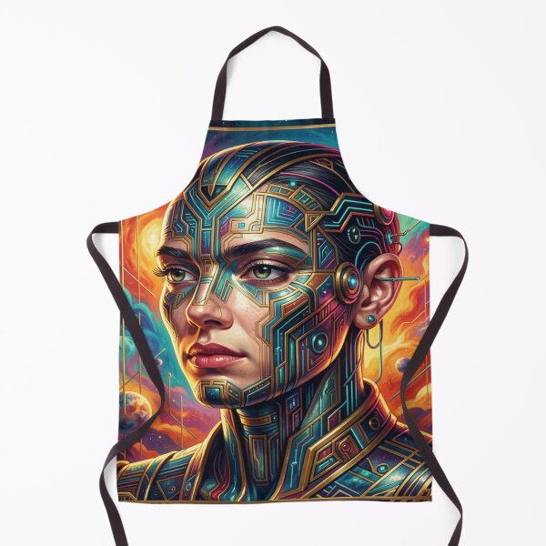 Item preview, Cosmic Cyber Portrait – a fusion of man, technology and universe in a futuristic aesthetic. designed and sold by FotoworldEdel.