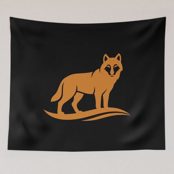Item preview, Minimalist Wolf Orange Silhouette Nature Sticker designed and sold by EimSol.