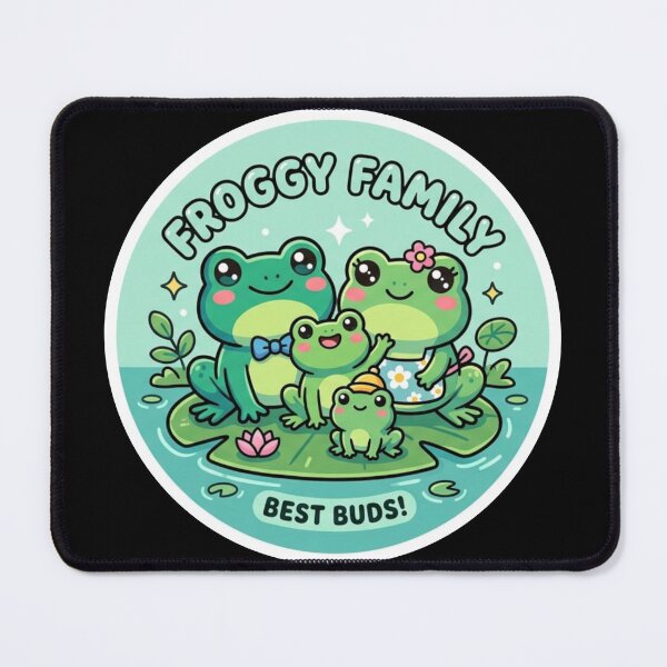 Item preview, Frog Family – Cute Cartoon Frog Adventure & Cozy Nature Design designed and sold by ArtsyExplorer.