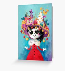 Marikita - die Weihnachtsverrückte Katzenlady Grußkarte
