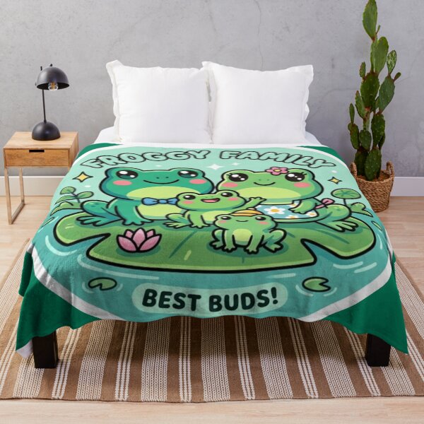 Item preview, Frog Family – Cute Cartoon Frog Adventure & Cozy Nature Design designed and sold by ArtsyExplorer.
