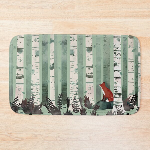 Item preview, The Birches: Fox in the Woods Sage Green Version designed and sold by littleclyde.