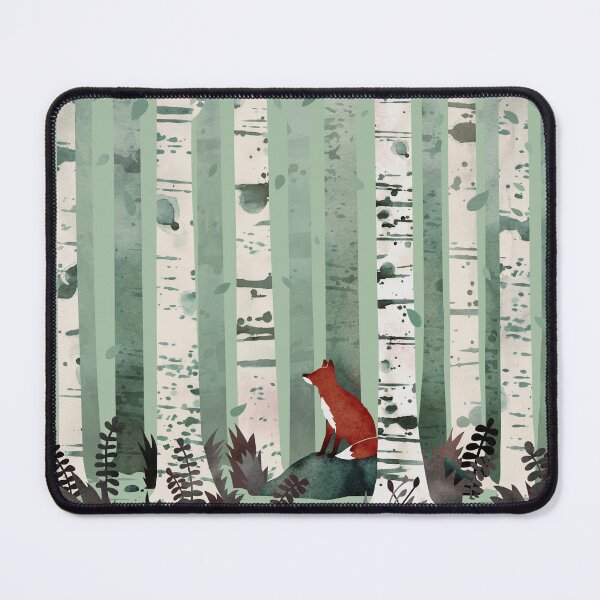 Item preview, The Birches: Fox in the Woods Sage Green Version designed and sold by littleclyde.