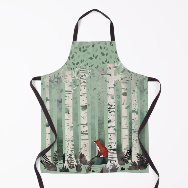 Item preview, The Birches: Fox in the Woods Sage Green Version designed and sold by littleclyde.