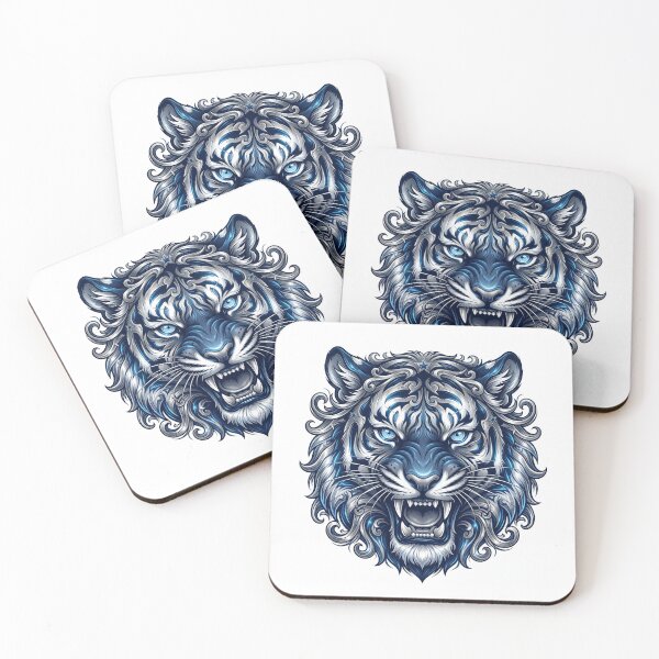 Item preview, Dallas Cowboys Tiger Art | Blue Silver Sports Animal Illustration designed and sold by Fast-Fashion.