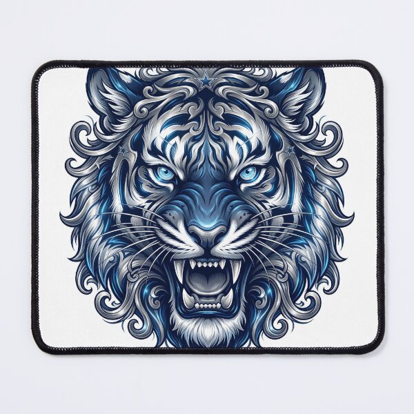 Item preview, Dallas Cowboys Tiger Art | Blue Silver Sports Animal Illustration designed and sold by Fast-Fashion.