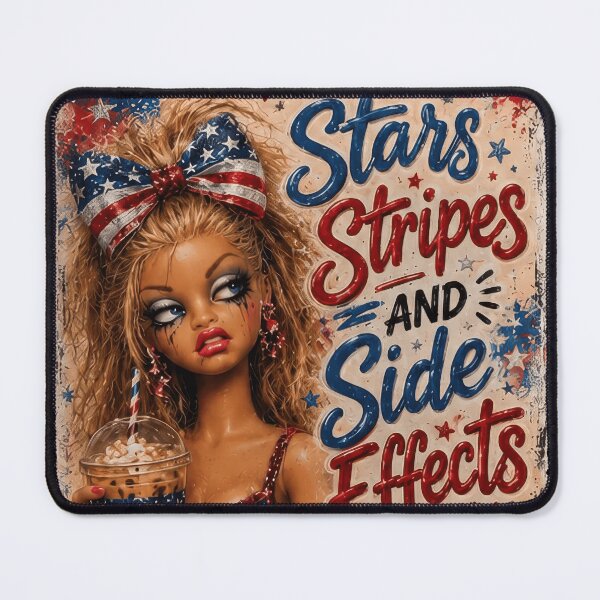 Item preview, Funny 4th Of July Doll Face Stars Stripes And Side Effects - designed and sold by EdificaturasArt.