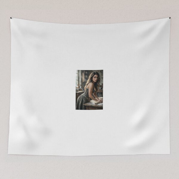 Item preview, Brunette Baker with Rolling Pin in Kitchen designed and sold by CathryneDelamort.