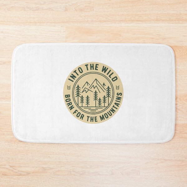 Item preview, Into the wild born for the mountains badge outdoor hiking print designed and sold by icemanphotos.
