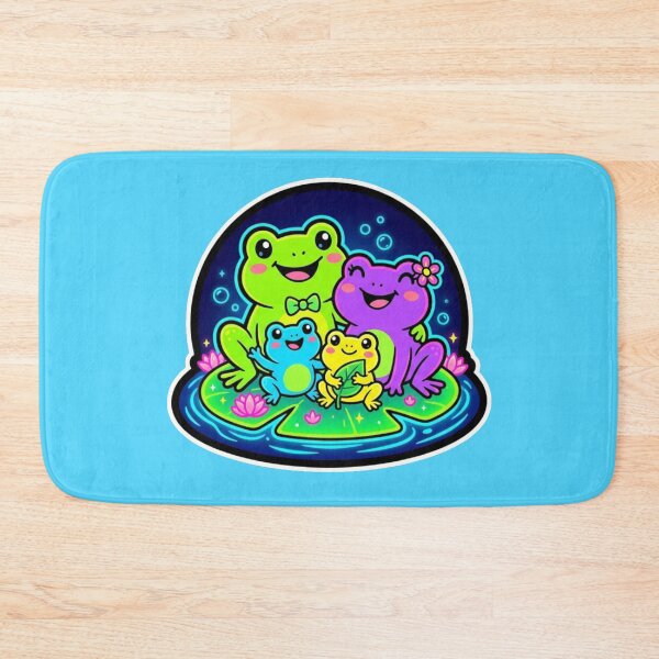 Item preview, Neon Frog Family – Cute Cartoon Frog Adventure & Cozy Nature Design designed and sold by ArtsyExplorer.