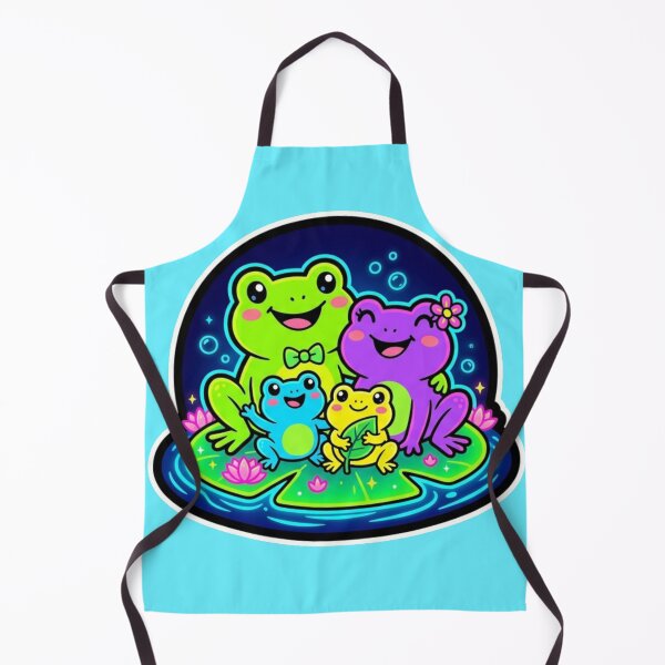Item preview, Neon Frog Family – Cute Cartoon Frog Adventure & Cozy Nature Design designed and sold by ArtsyExplorer.