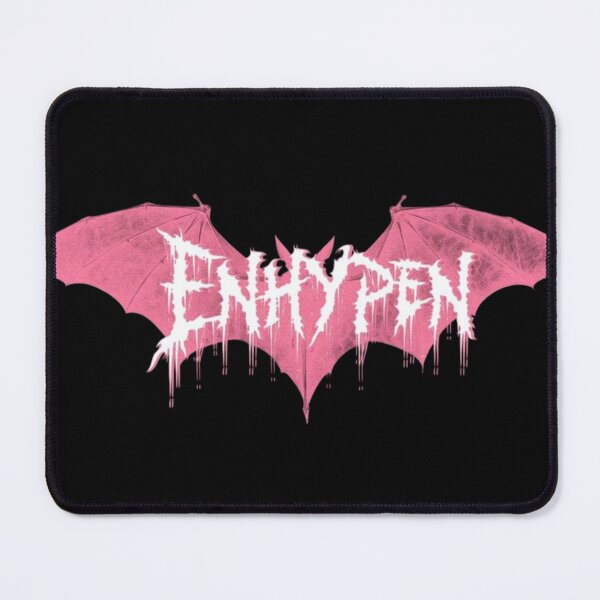 Item preview, ENHYPEN Pink Grunge Bat Gothic Logo designed and sold by moamaxshop.