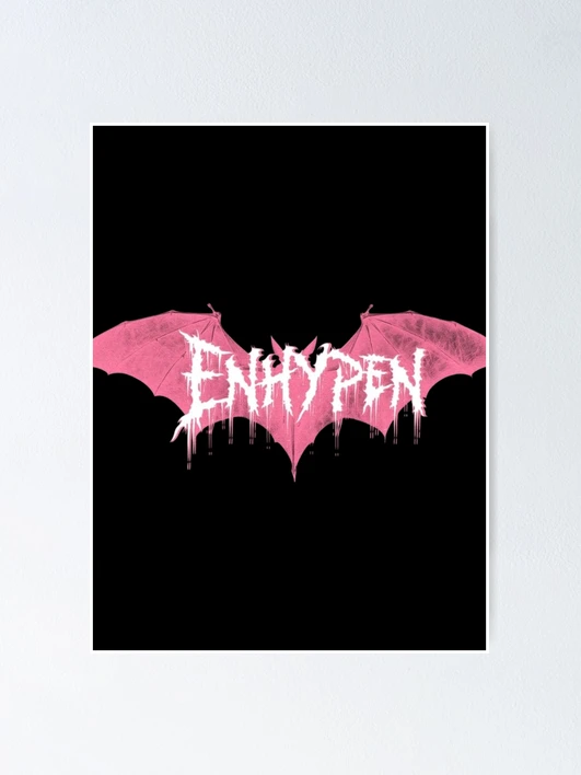 ENHYPEN Pink Grunge Bat Gothic Logo