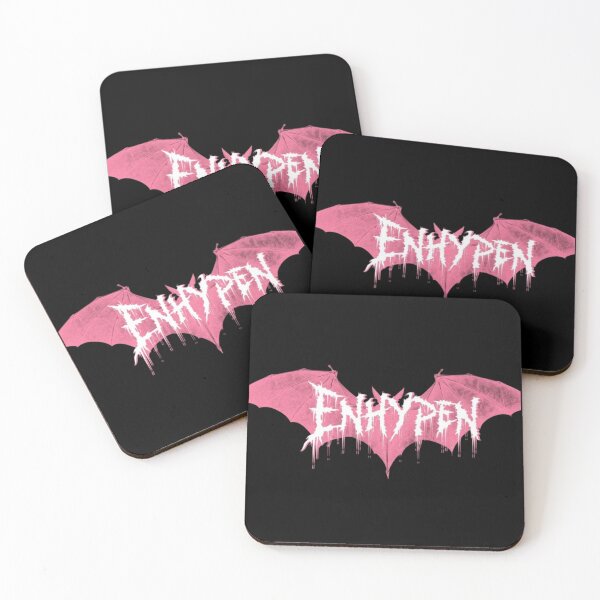 Item preview, ENHYPEN Pink Grunge Bat Gothic Logo designed and sold by moamaxshop.