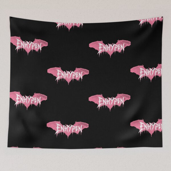 Item preview, ENHYPEN Pink Grunge Bat Gothic Logo designed and sold by moamaxshop.