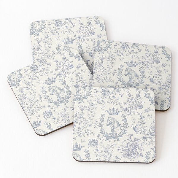 Item preview, Classy Elegant Vintage Blue Horse Equestrian Floral Toile designed and sold by tanjica.