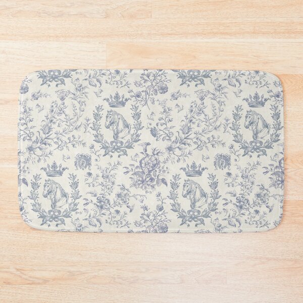 Item preview, Classy Elegant Vintage Blue Horse Equestrian Floral Toile designed and sold by tanjica.