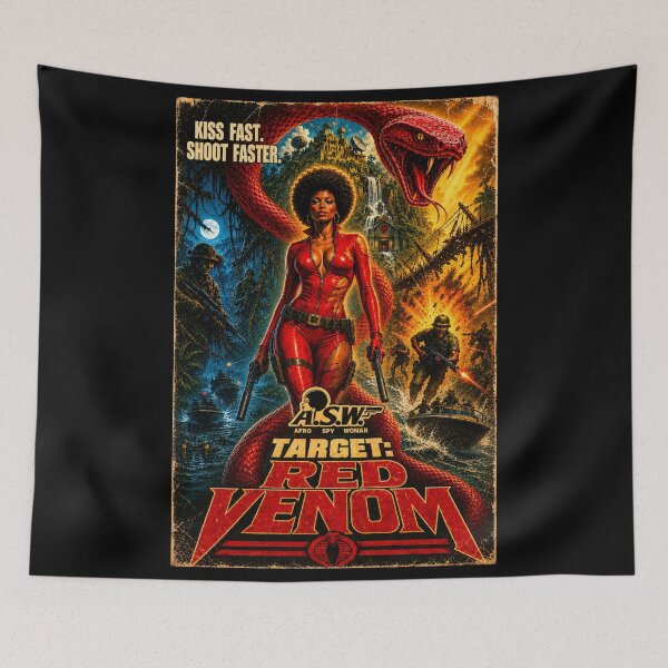 Item preview, Afro Spy Woman Red Venom - Retro Blaxploitation Action Movie designed and sold by FilMate.