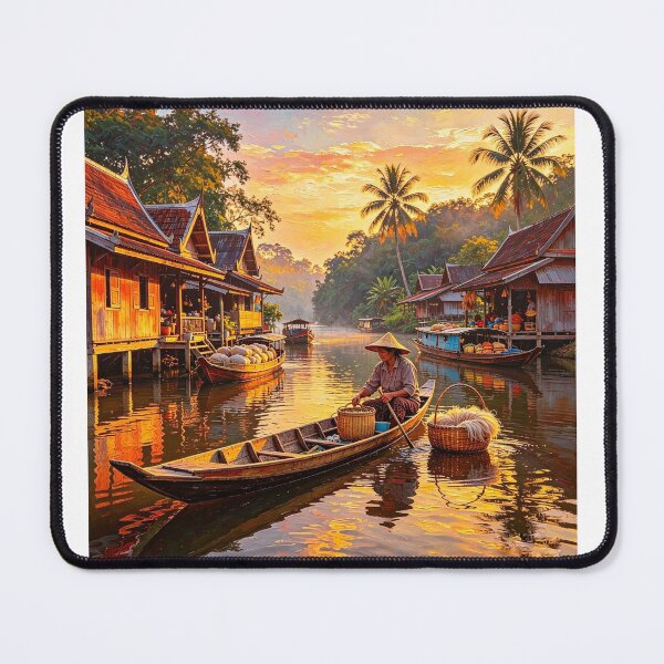 Item preview, Thai Floating Market at Golden Sunset designed and sold by AwakenFah.