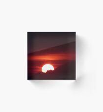 Sunset on Castelnuovo Calcea Italy Acrylic Block