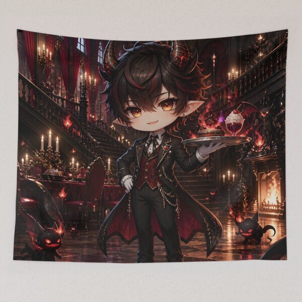 Item preview, CuteDemon Butler Victorian Gothic Art Print designed and sold by sigmaartstudio.