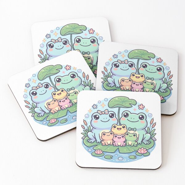 Item preview,  Frog Family – Cute Cartoon Frog Adventure & Cozy Nature Design Pastel designed and sold by ArtsyExplorer.