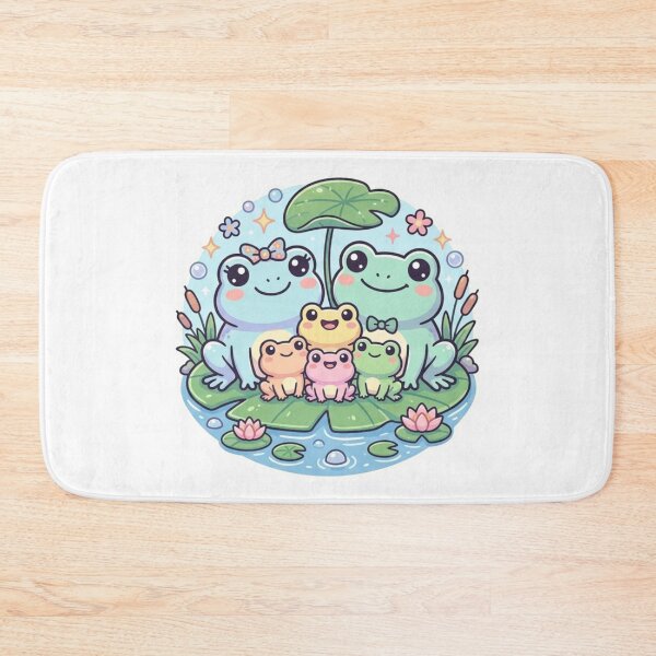 Item preview,  Frog Family – Cute Cartoon Frog Adventure & Cozy Nature Design Pastel designed and sold by ArtsyExplorer.