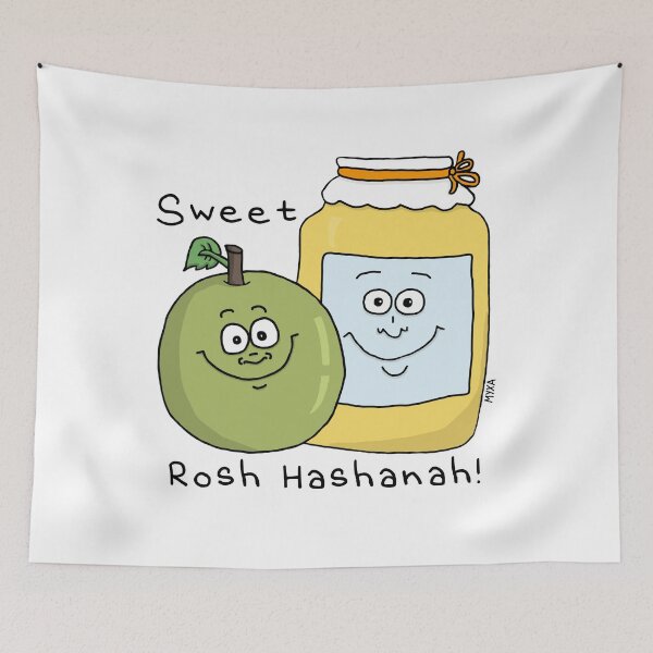 Item preview, Sweet Rosh Hashanah – Cute Apple and Honey Jar Jewish New Year designed and sold by MyxaART.