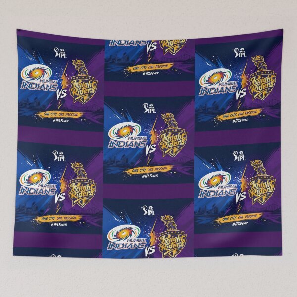 Item preview, Mumbai Indians vs Kolkata Knight Riders – IPL Fever Rivalry Tee designed and sold by Crick-Art.