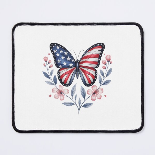 Item preview, Butterfly Floral American Flag USA 4th Of July designed and sold by TyraYoung.