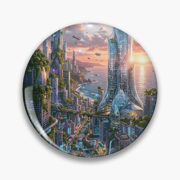 Item preview, Future Earth 3000 Utopia Poster – Cyber Nature City Sci-Fi Landscape Wall Art Print designed and sold by designerr23 ⭐⭐⭐⭐⭐.