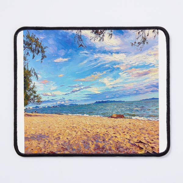 Item preview, Vibrant Ocean Beach Oil Painting Style designed and sold by AwakenFah.